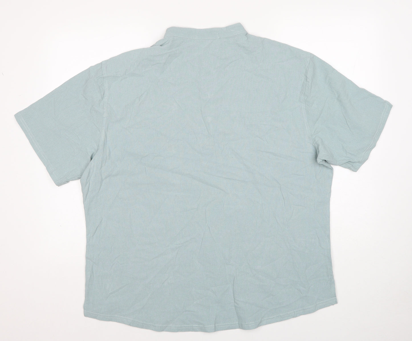 Siimhwrss Womens Blue Polyester Basic Blouse Size 3XL Round Neck