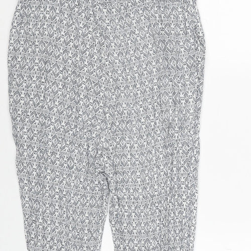 Zara Womens Blue Geometric Viscose Jumpsuit One-Piece Size M Pullover