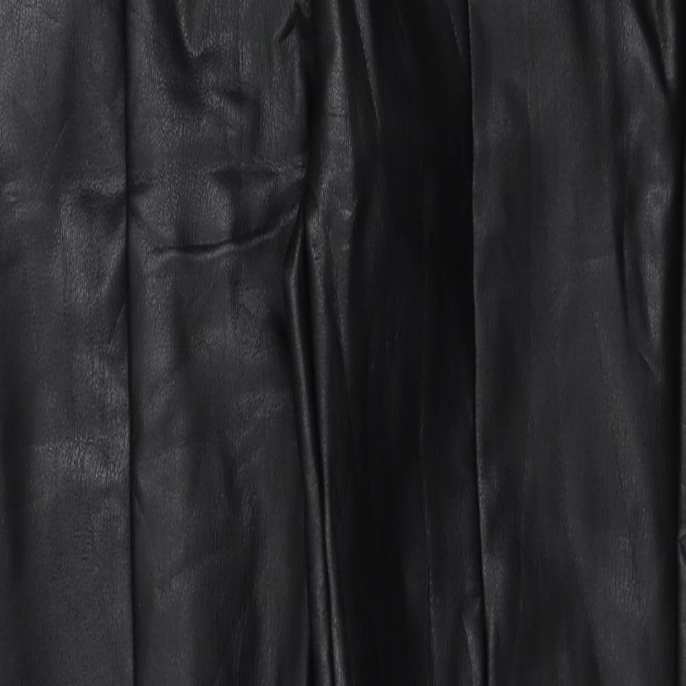 New Look Womens Black Polyethylene Trousers Size 10 Regular - Faux Leather Style