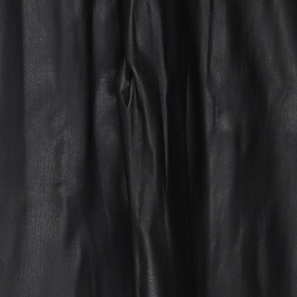 New Look Womens Black Polyethylene Trousers Size 10 Regular - Faux Leather Style
