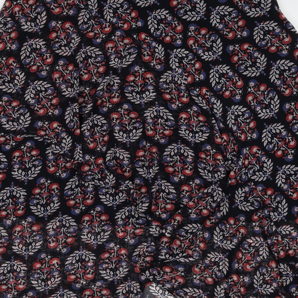 Marks and Spencer Womens Multicoloured Floral Polyester A-Line Skirt Size 16 Zip