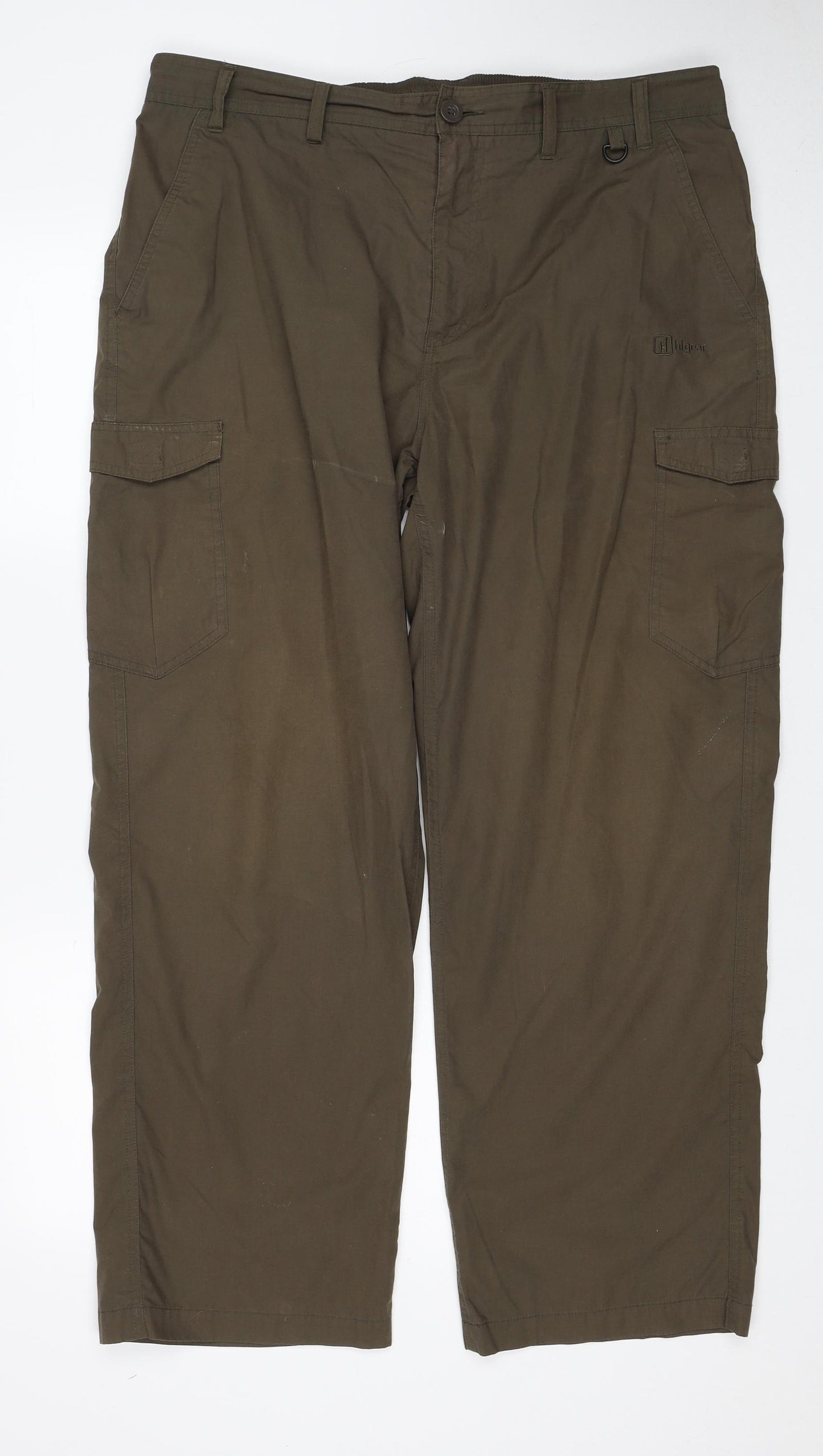 Hi Gear Mens Brown Polyester Cargo Trousers Size 36 in Regular Zip