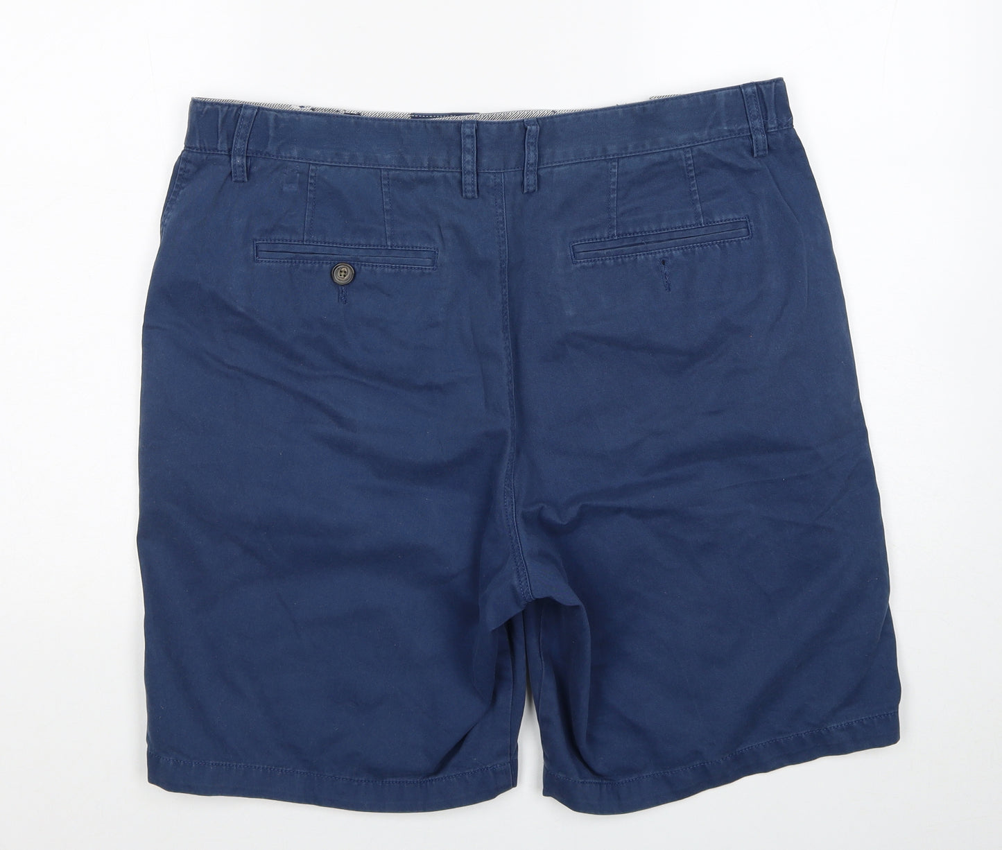 Maine Mens Blue Cotton Chino Shorts Size 38 in Regular Zip