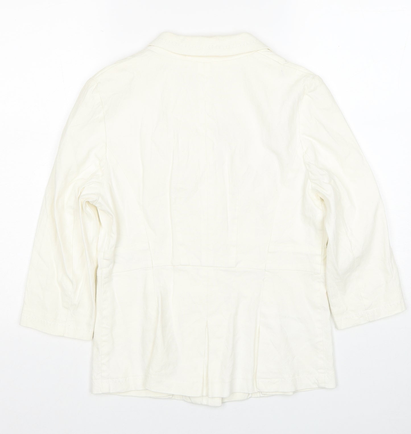 Per Una Womens White Jacket Blazer Size 10 Button