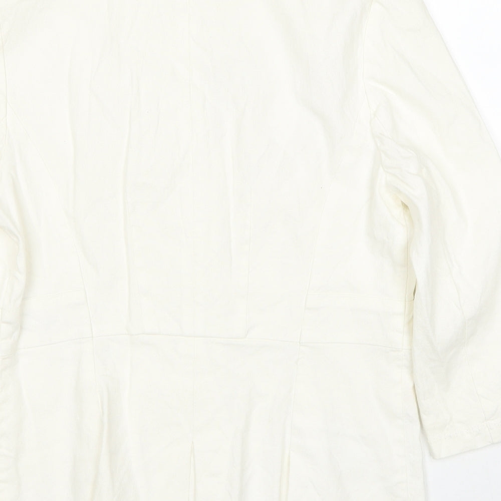 Per Una Womens White Jacket Blazer Size 10 Button