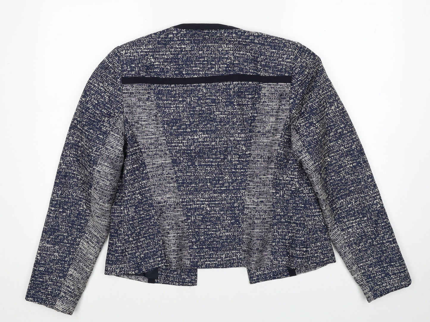 Marks and Spencer Womens Blue Geometric Jacket Blazer Size 12