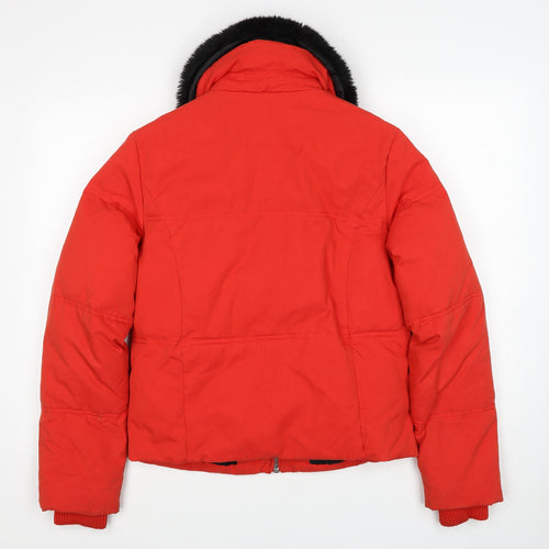 Topshop Womens Red Puffer Jacket Jacket Size 12 Zip