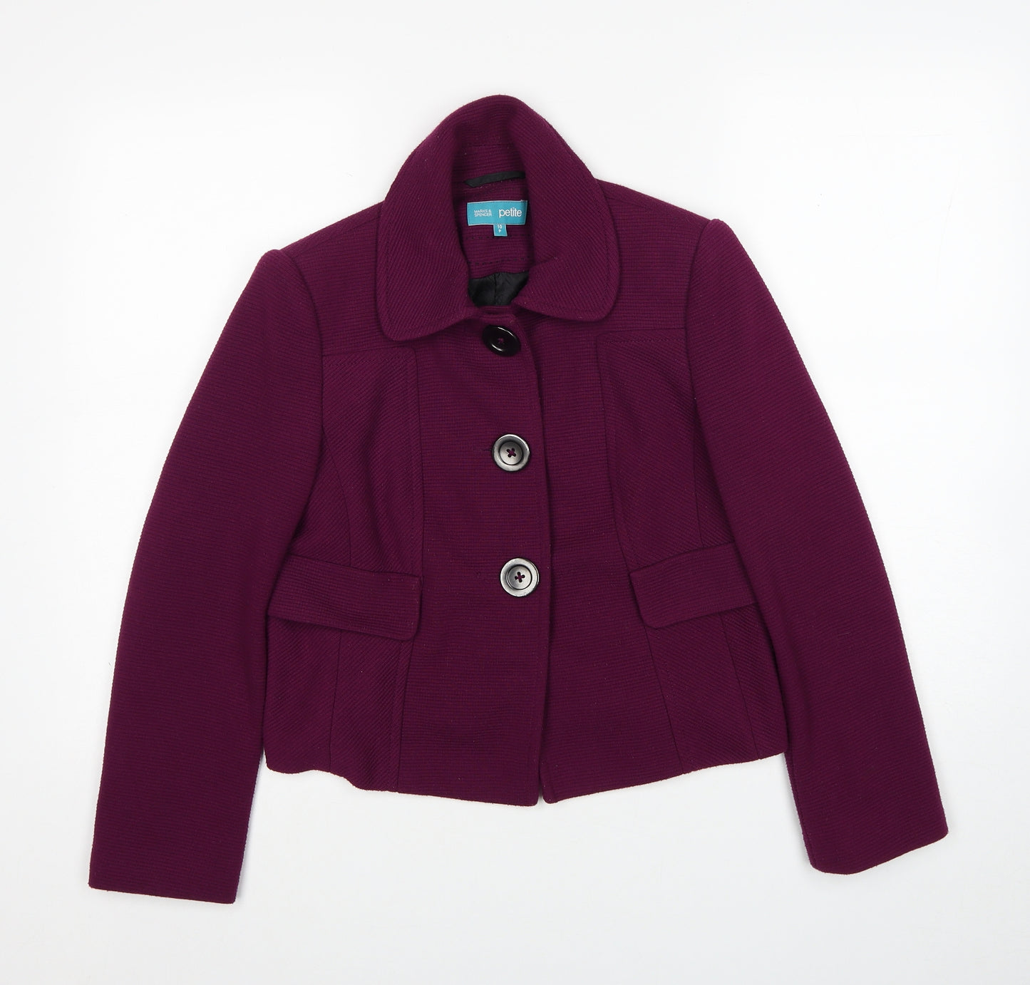 Marks and Spencer Womens Purple Jacket Blazer Size 10 Button