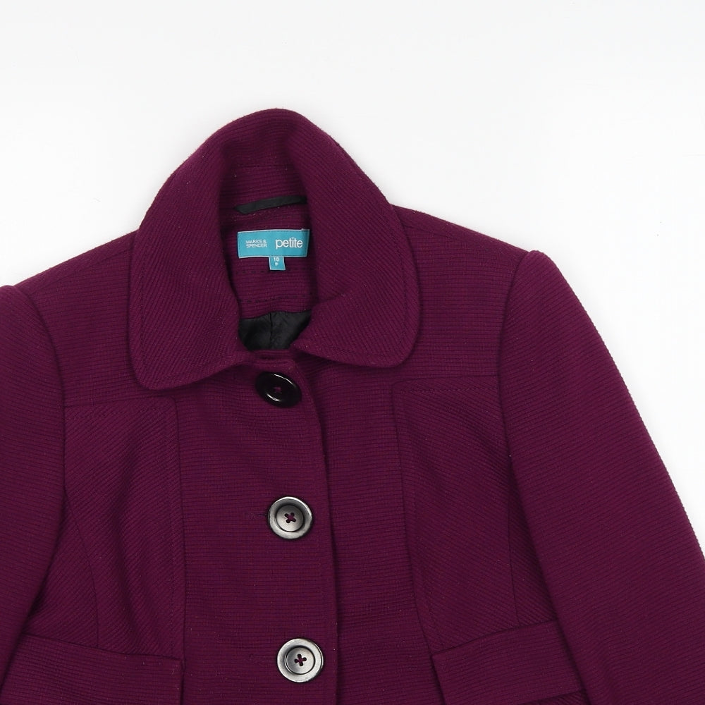 Marks and Spencer Womens Purple Jacket Blazer Size 10 Button