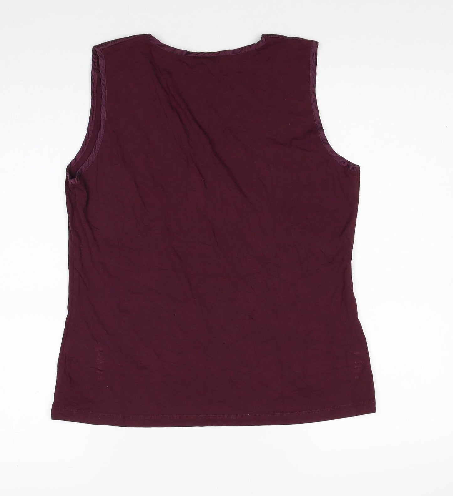 EAST Womens Red Viscose Basic Tank Size 16 Scoop Neck