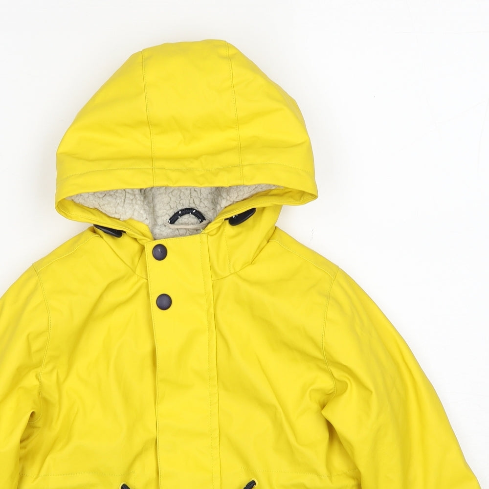 John Lewis Boys Yellow Rain Coat Coat Size 4 Years Zip