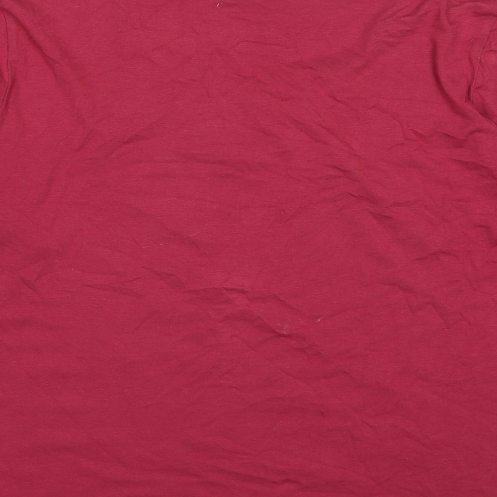 Spiritos Womens Red Cotton Basic T-Shirt Size 20 Scoop Neck
