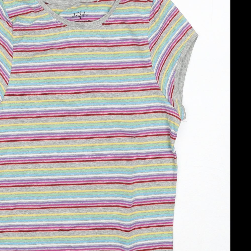Primark Womens Multicoloured Striped Cotton Basic T-Shirt Size 10 Boat Neck
