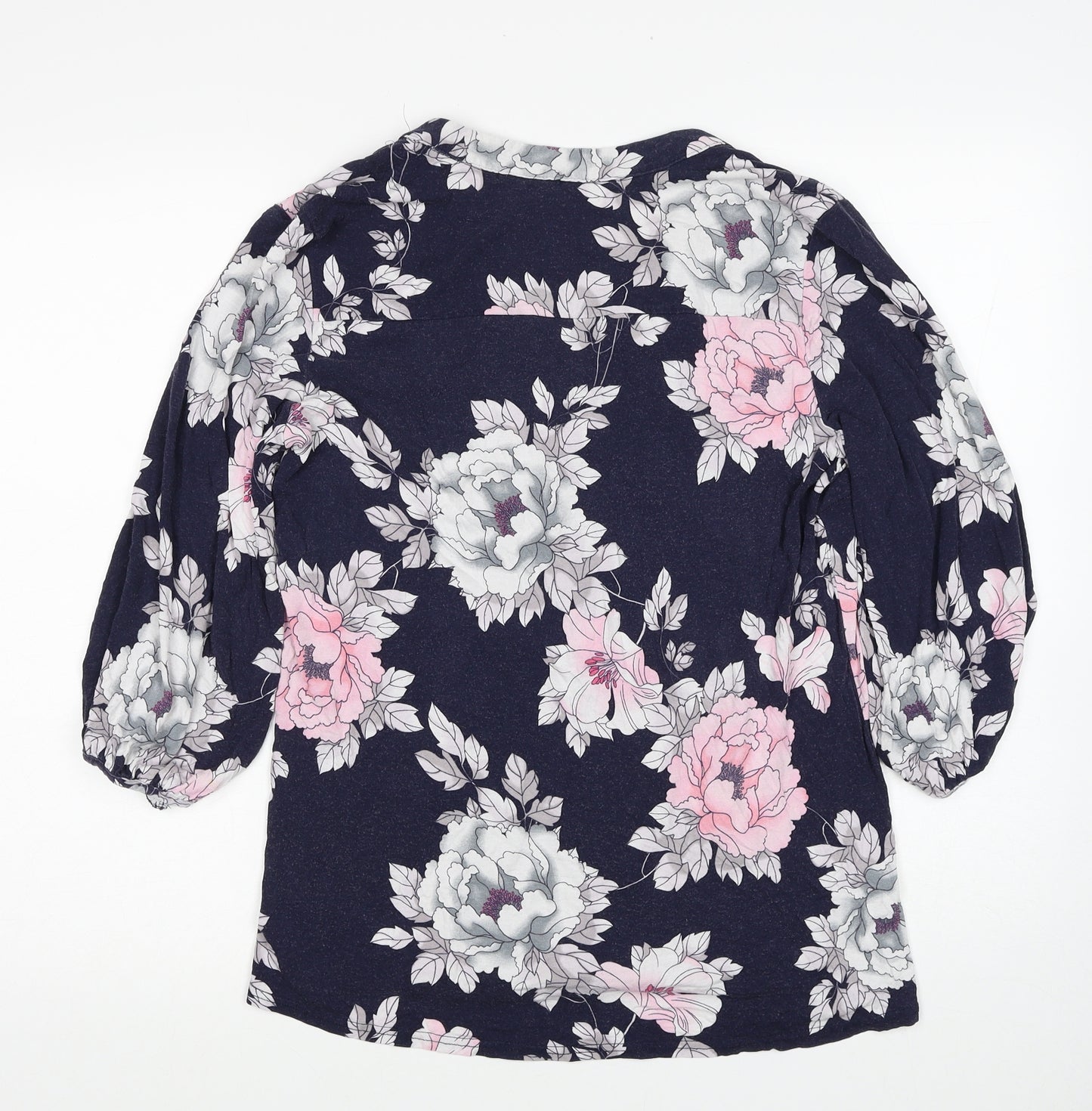 Bonmarché Womens Multicoloured Floral Polyester Basic Blouse Size 16 V-Neck - Pin Tuck