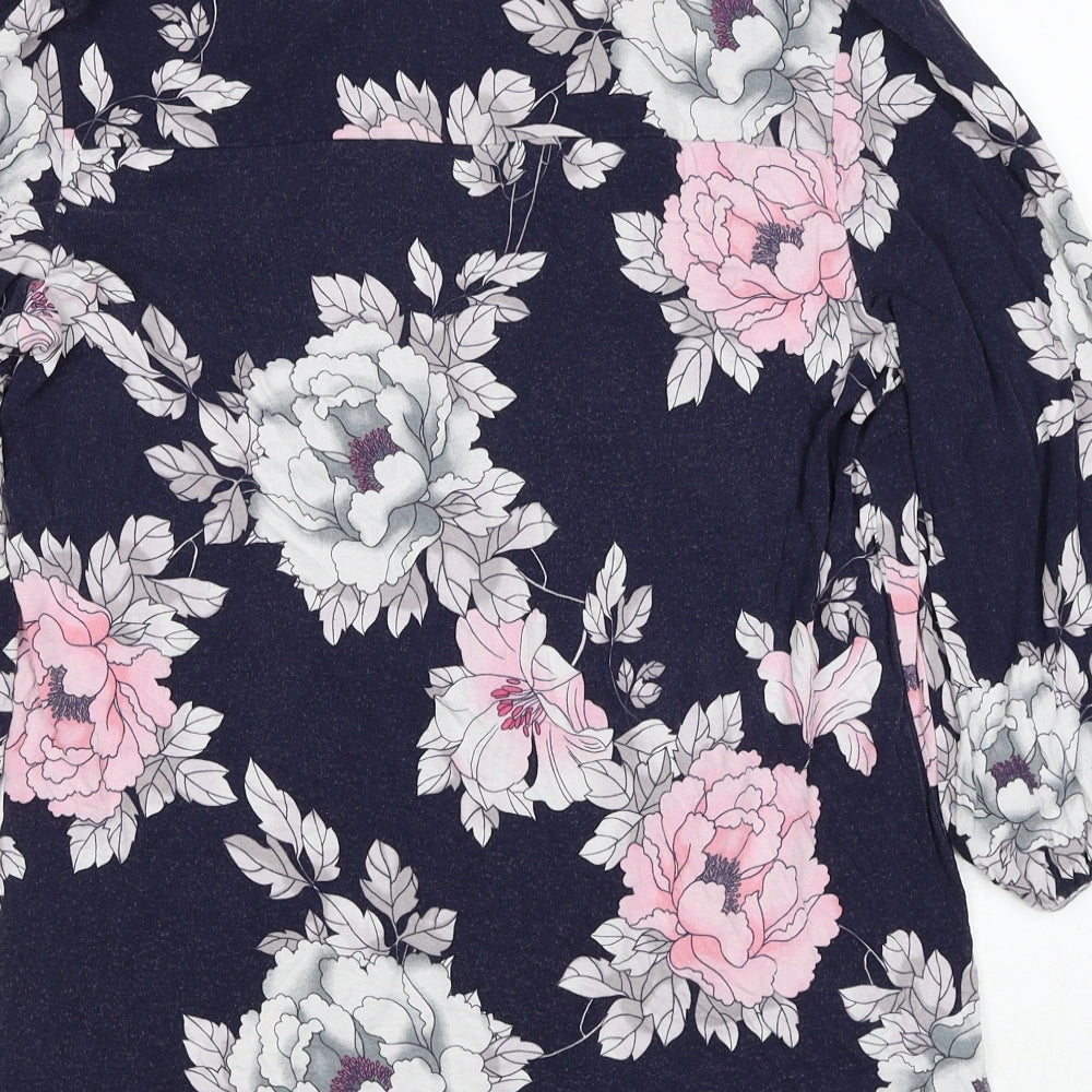 Bonmarché Womens Multicoloured Floral Polyester Basic Blouse Size 16 V-Neck - Pin Tuck