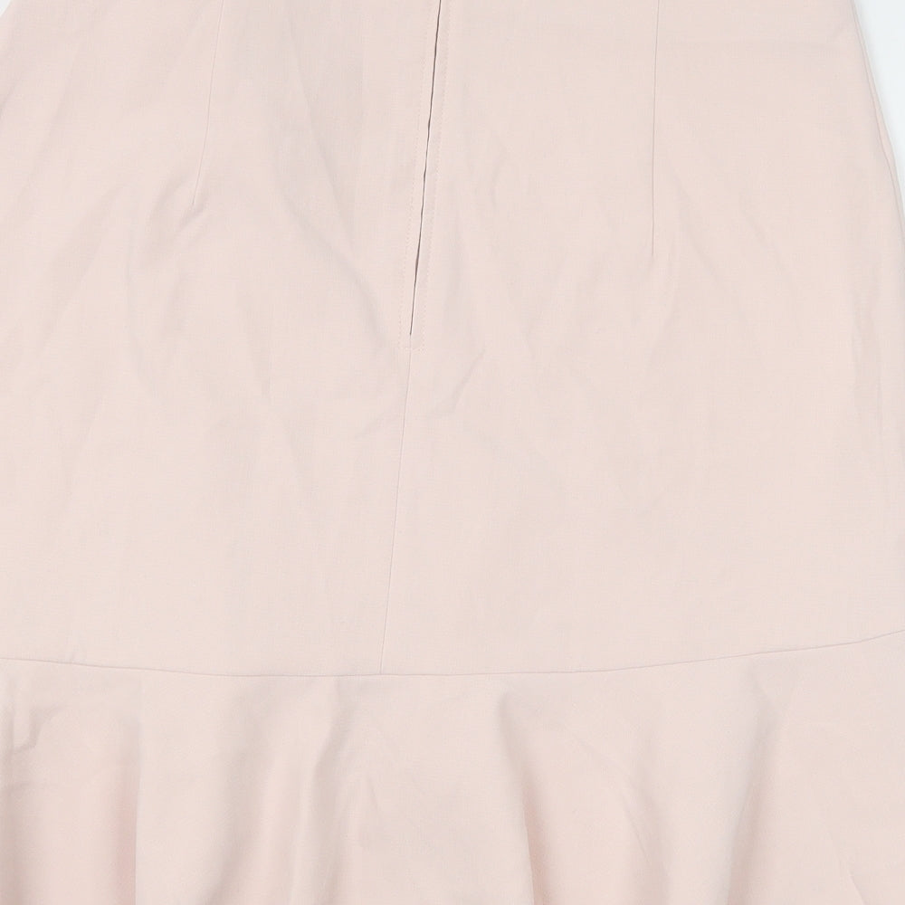 H&M Womens Pink Polyester Wrap Skirt Size 16 Zip