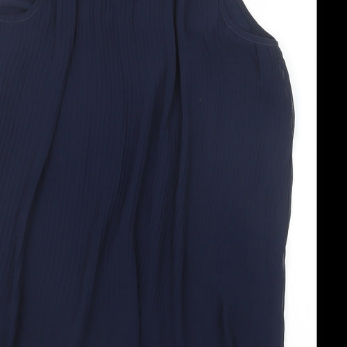 Zara Womens Blue Polyester Basic Blouse Size S Round Neck