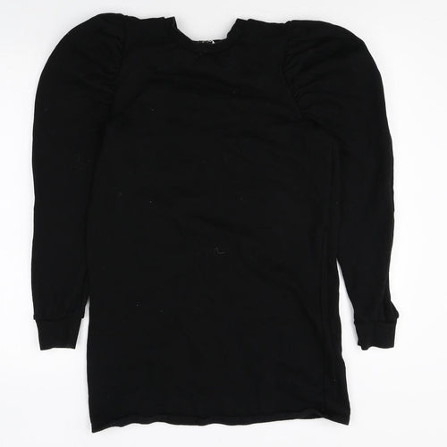 Miss Selfridge Womens Black Round Neck Cotton Pullover Jumper Size 6