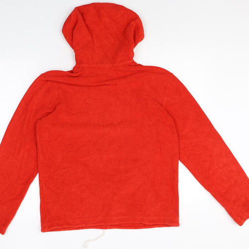 Milton Womens Red Polyamide Pullover Hoodie Size L Zip