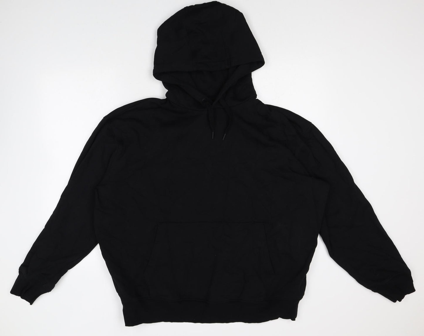 Marks and Spencer Mens Black Cotton Pullover Hoodie Size XL