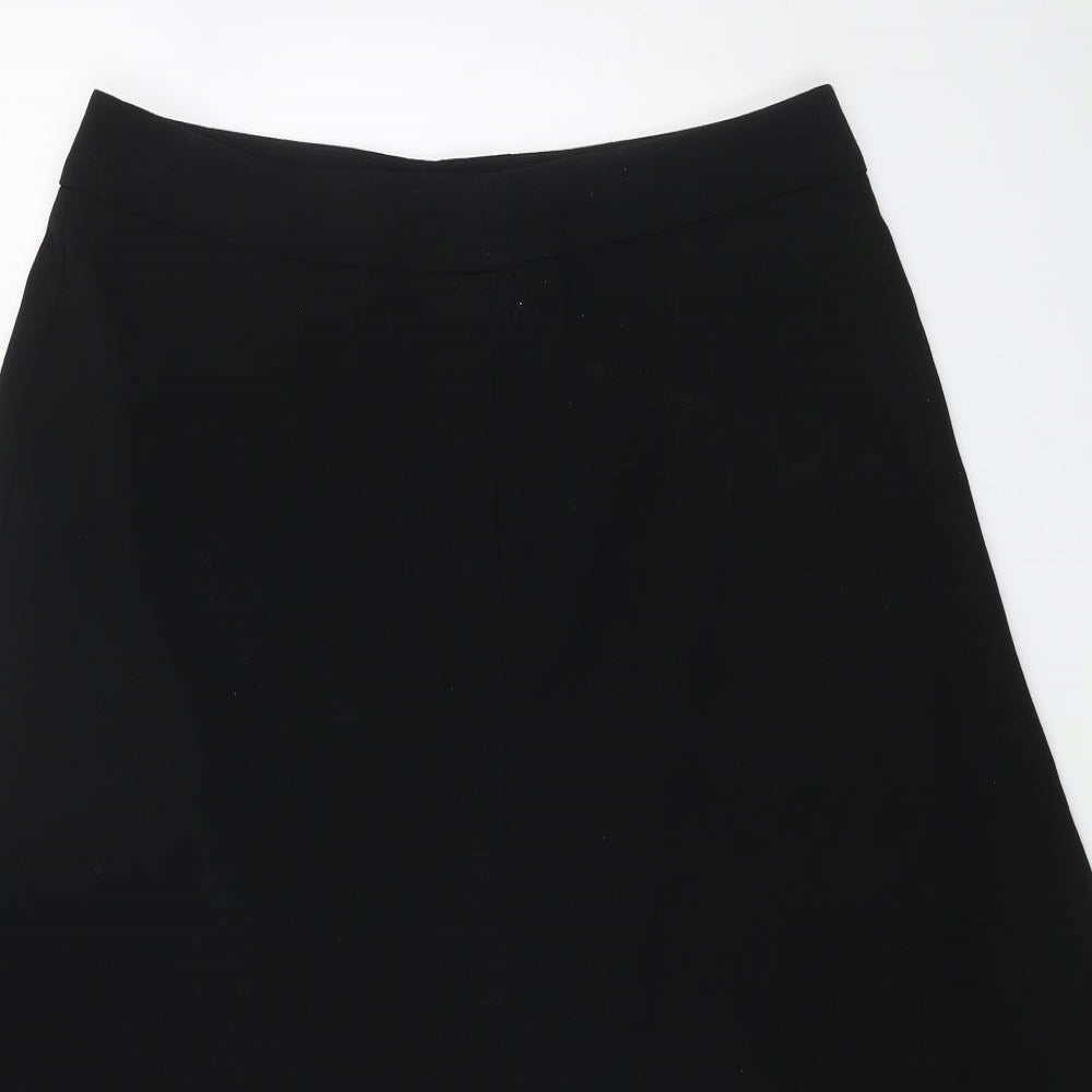 Klass Womens Black Polyester A-Line Skirt Size 14 Zip