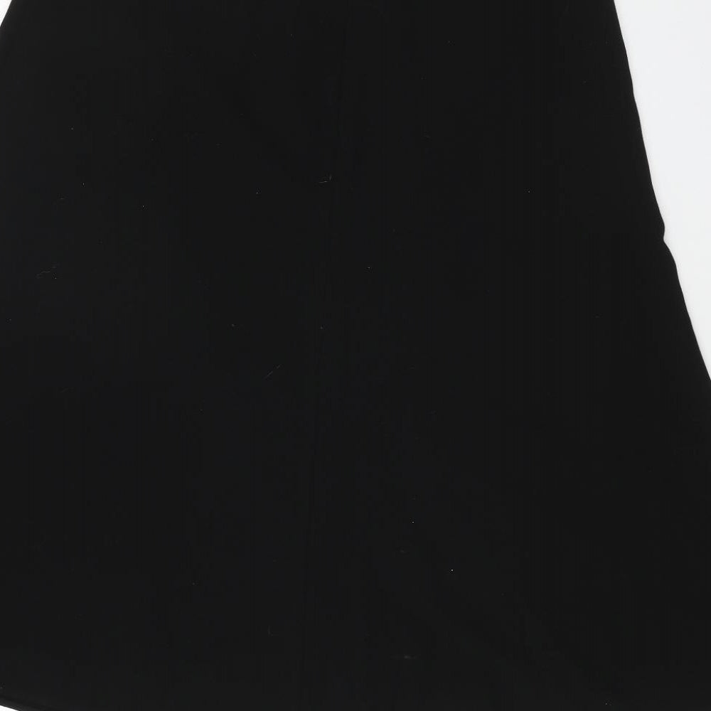 Klass Womens Black Polyester A-Line Skirt Size 14 Zip