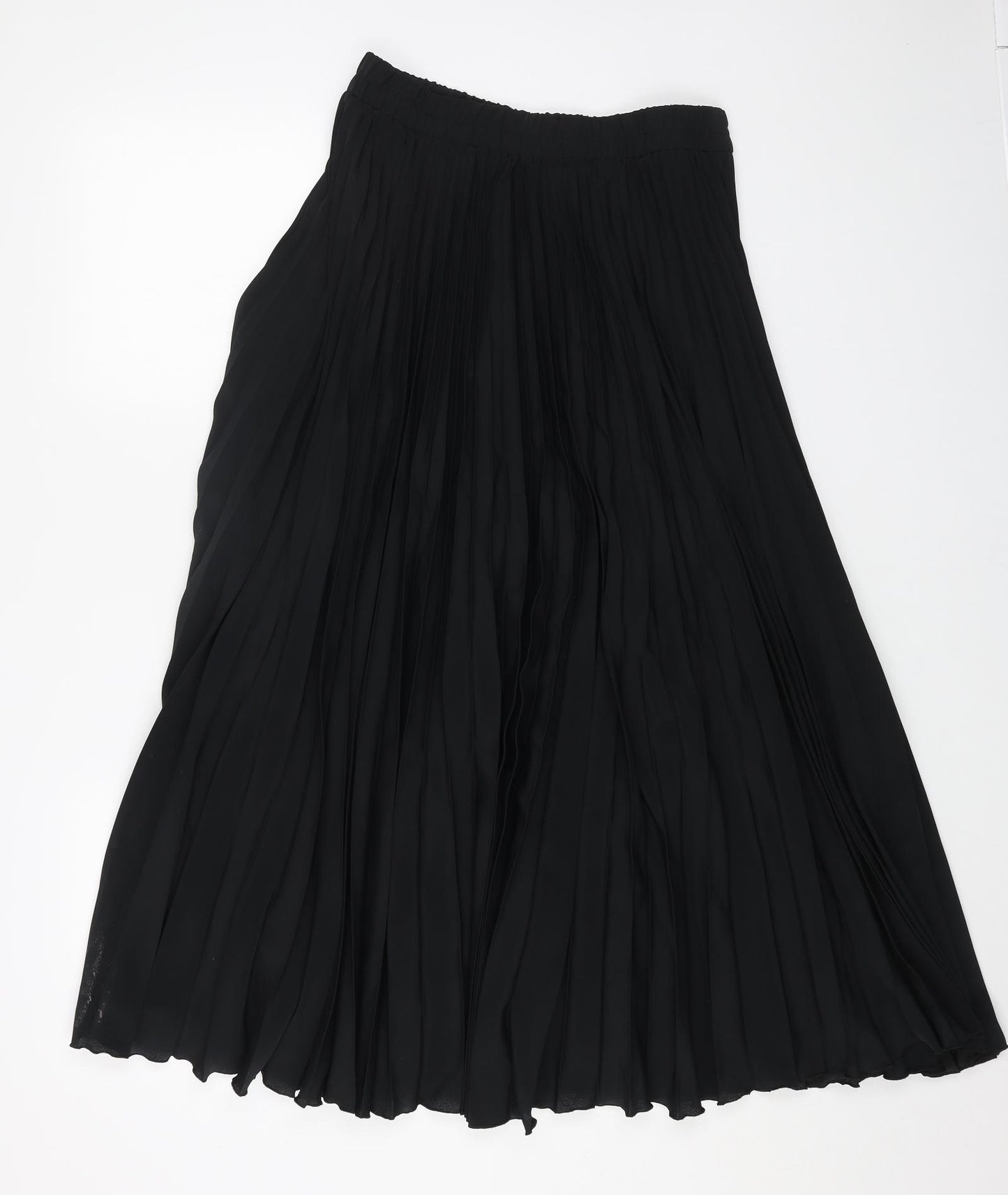 l.q Womens Black Polyester Pleated Skirt Size 12
