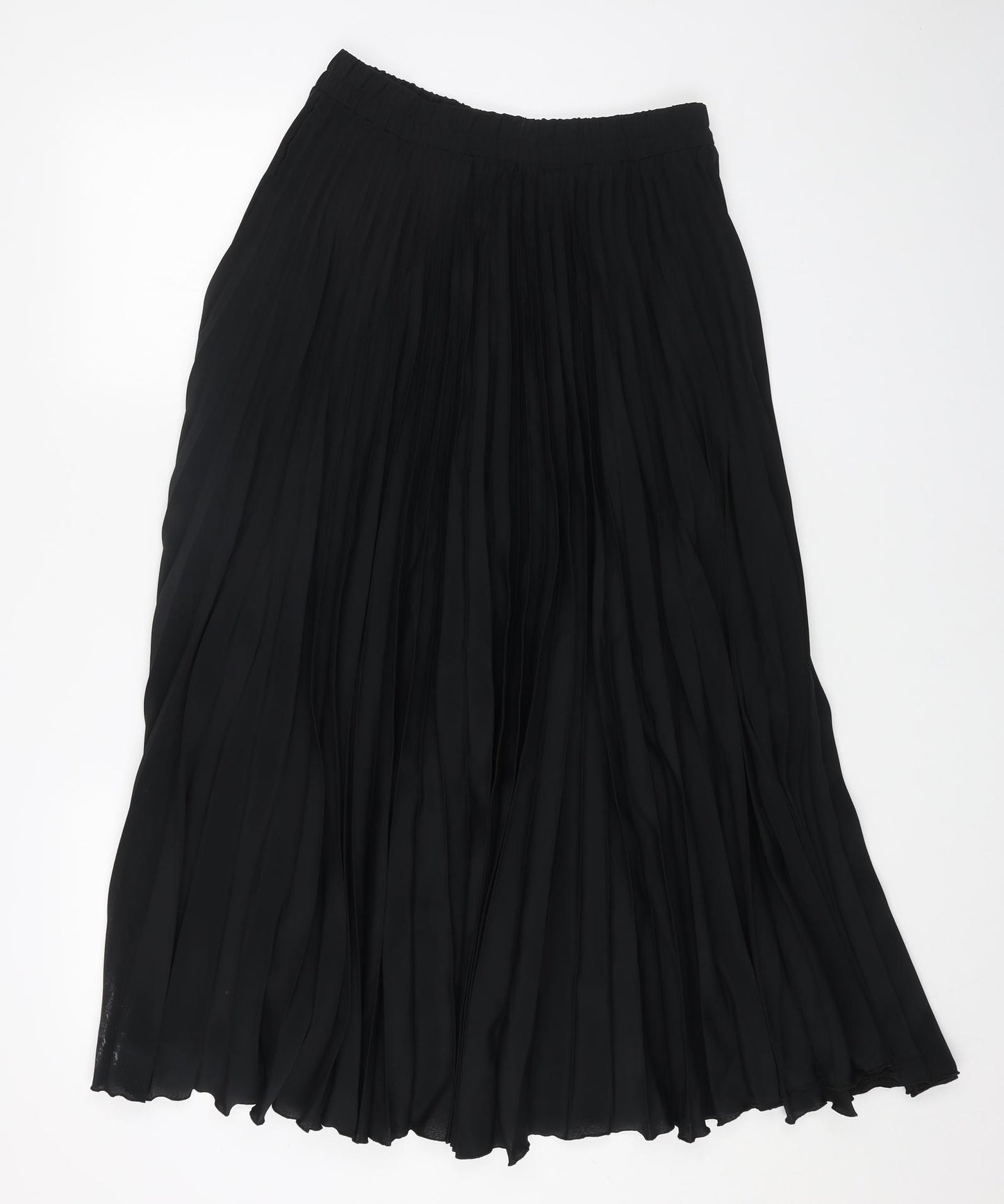 l.q Womens Black Polyester Pleated Skirt Size 12