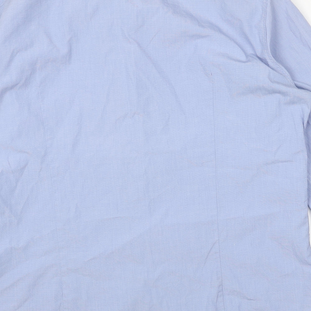 Boss Mens Blue Cotton Button-Up Size L Collared Button