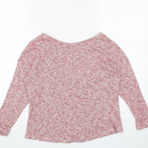 ASOS Womens Red Scoop Neck Cotton Pullover Jumper Size 8