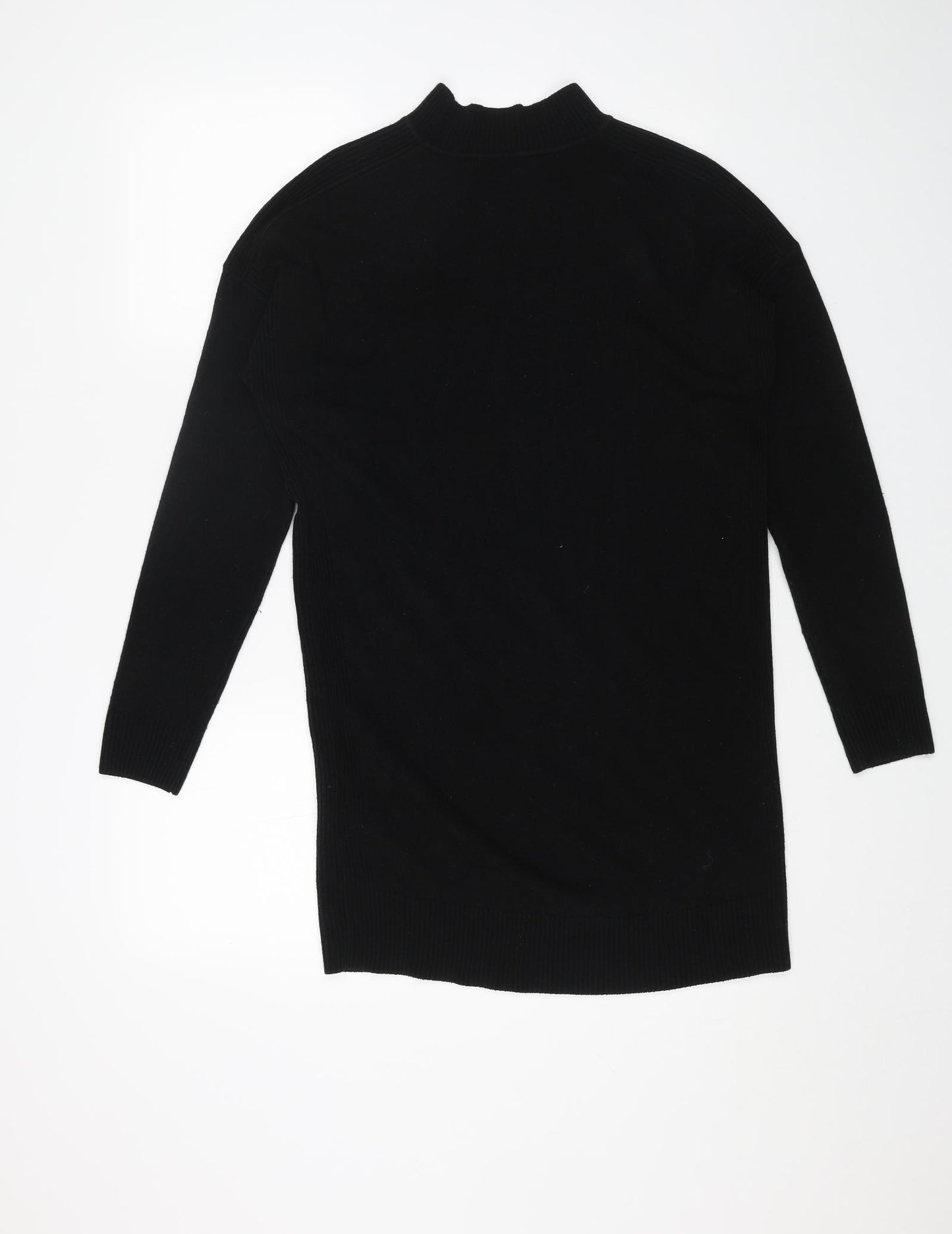 New Look Womens Black Acrylic Jumper Dress Size S Mock Neck Pullover
