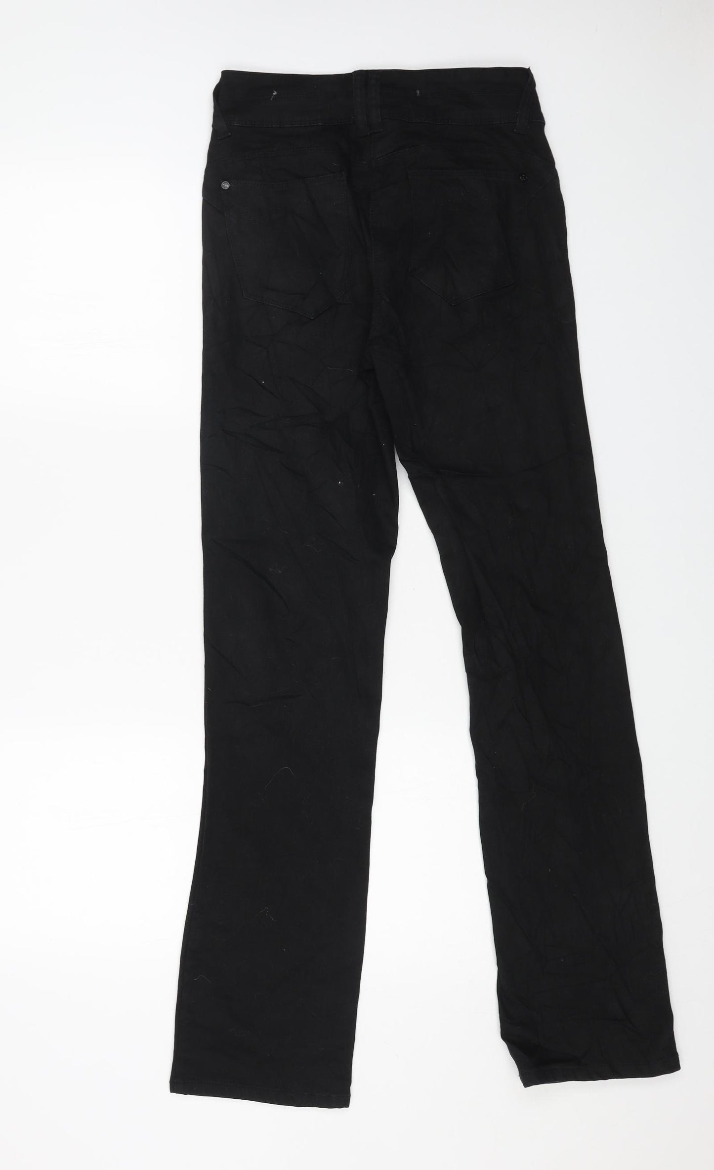 NEXT Womens Black Cotton Straight Jeans Size 12 L31 in Regular Button