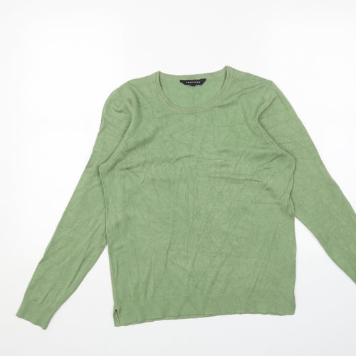 Peacocks Womens Green Round Neck Viscose Pullover Jumper Size 12