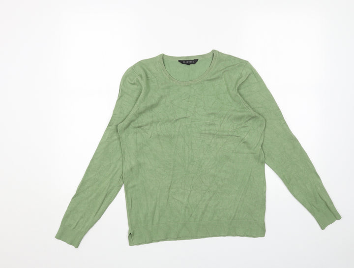 Peacocks Womens Green Round Neck Viscose Pullover Jumper Size 12