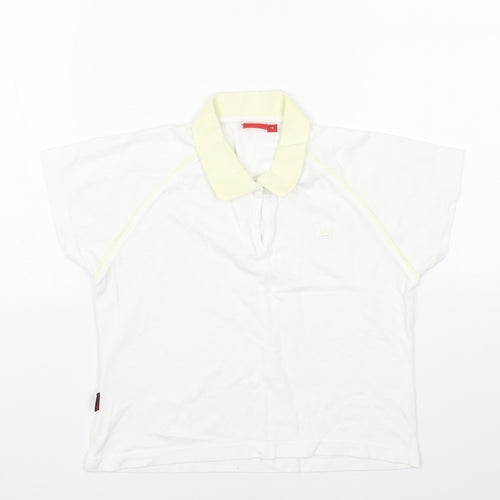 W Girls White Cotton Basic Polo Size 10 Years Collared Button