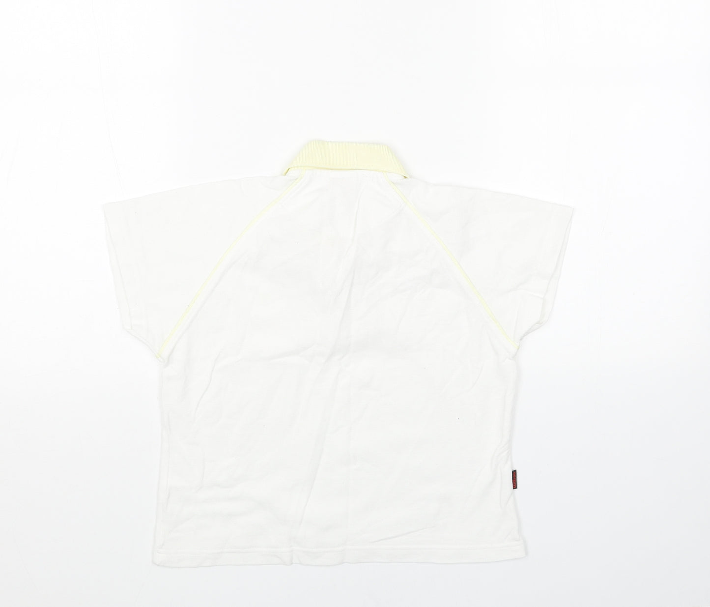 W Girls White Cotton Basic Polo Size 10 Years Collared Button
