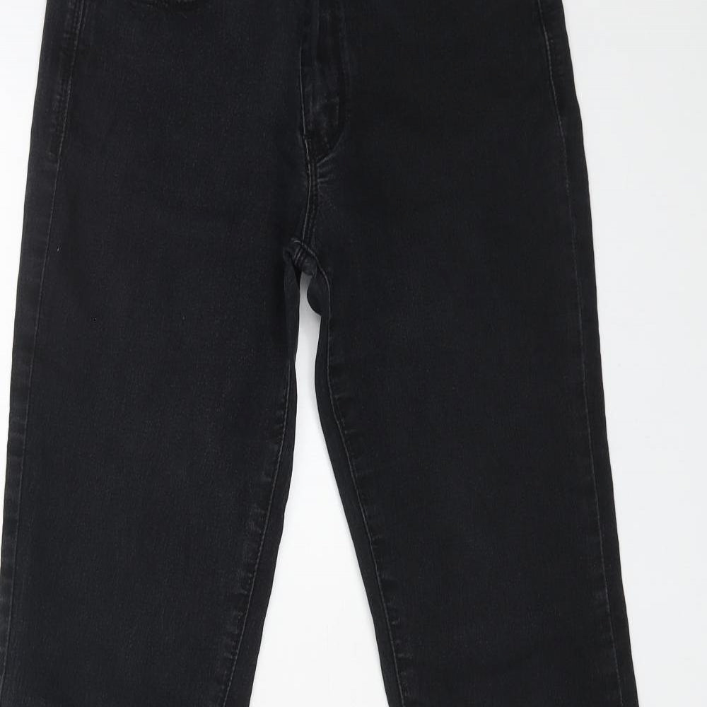 Denim & Co. Womens Black Cotton Bootcut Jeans Size 8 L27 in Regular Button