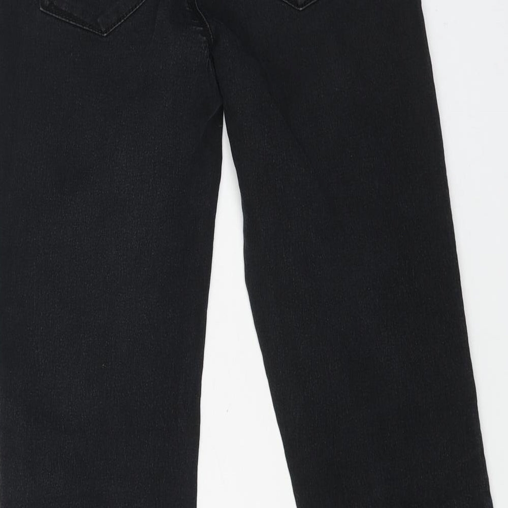 Denim & Co. Womens Black Cotton Bootcut Jeans Size 8 L27 in Regular Button