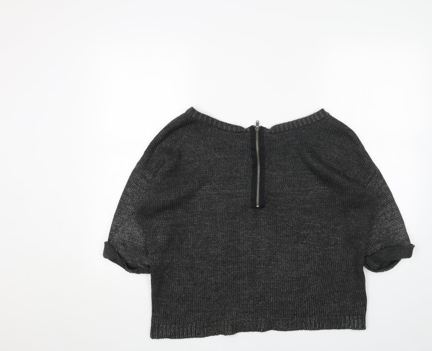 New Look Womens Grey Boat Neck Acrylic Pullover Jumper Size 14