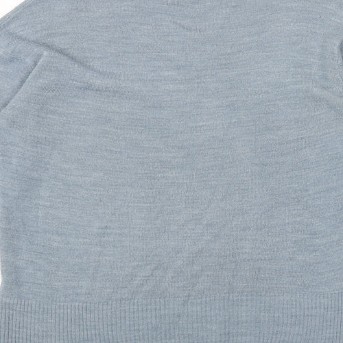Marks and Spencer Womens Blue V-Neck Acrylic Pullover Jumper Size 12