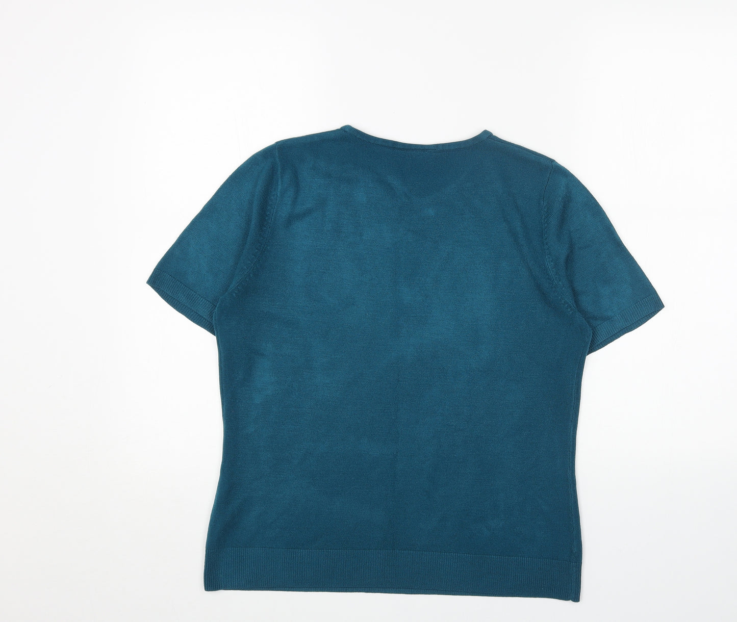 BHS Womens Blue Scoop Neck Acrylic Pullover Jumper Size 12