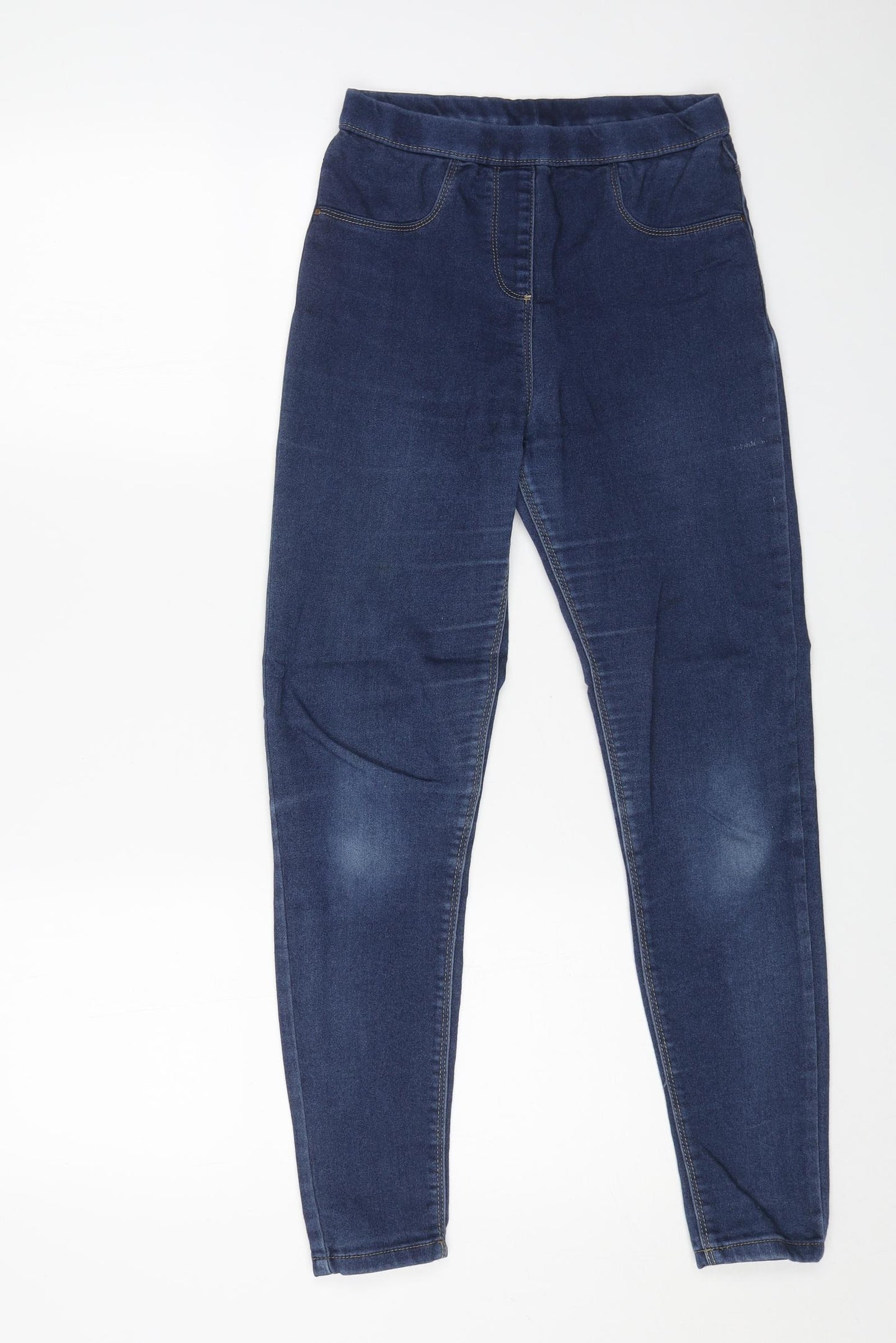 George Girls Blue Cotton Jegging Jeans Size 12-13 Years Regular Pullover