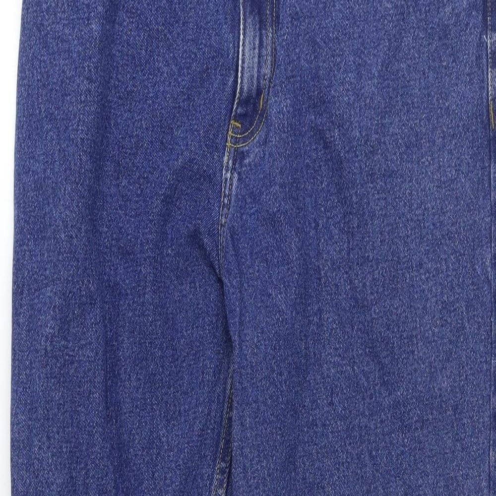 Preworn Mens Blue Cotton Straight Jeans Size 36 in Regular Zip