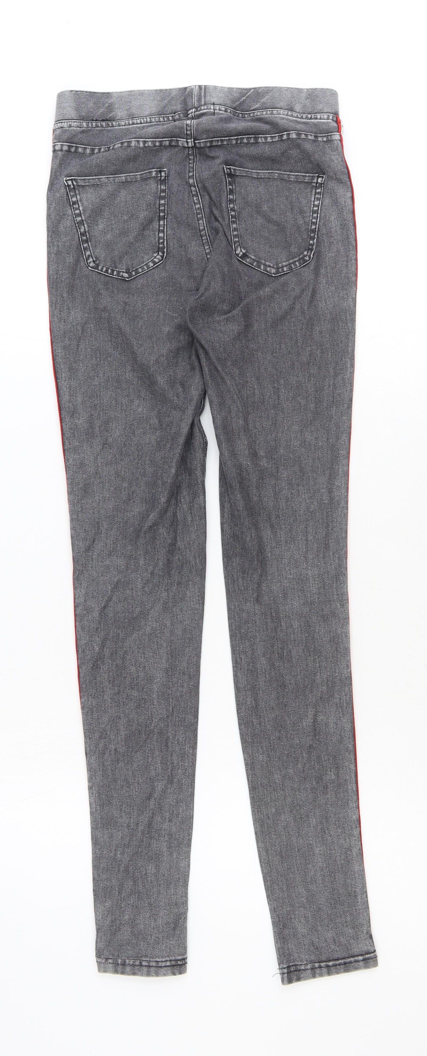 H&M Girls Grey Cotton Jegging Trousers Size 13-14 Years Regular Pullover - Side Stripe