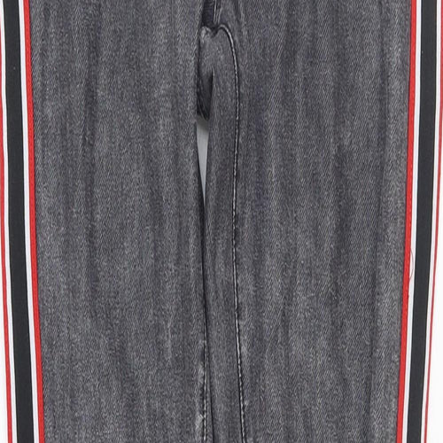 H&M Girls Grey Cotton Jegging Trousers Size 13-14 Years Regular Pullover - Side Stripe