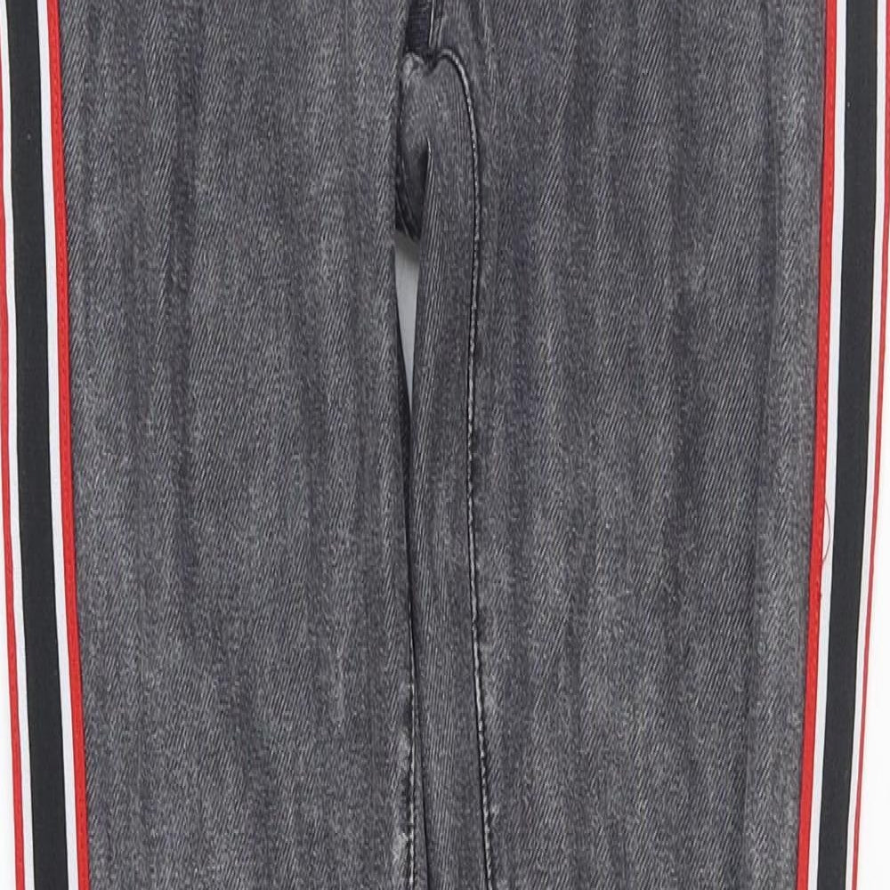 H&M Girls Grey Cotton Jegging Trousers Size 13-14 Years Regular Pullover - Side Stripe