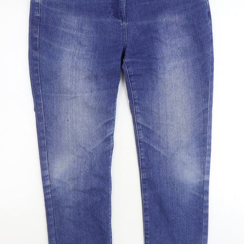 DASH Womens Blue Cotton Skinny Jeans Size 12 Regular Zip