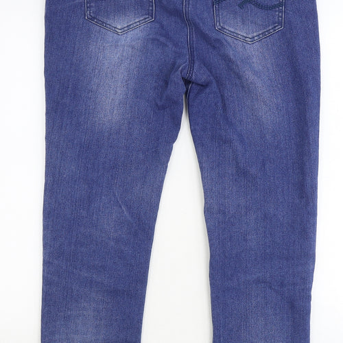 DASH Womens Blue Cotton Skinny Jeans Size 12 Regular Zip