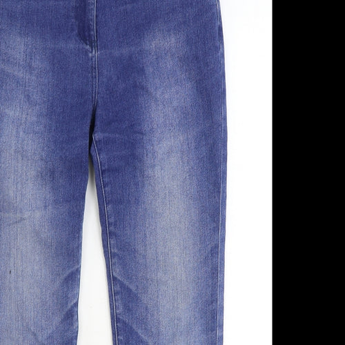 DASH Womens Blue Cotton Skinny Jeans Size 12 Regular Zip