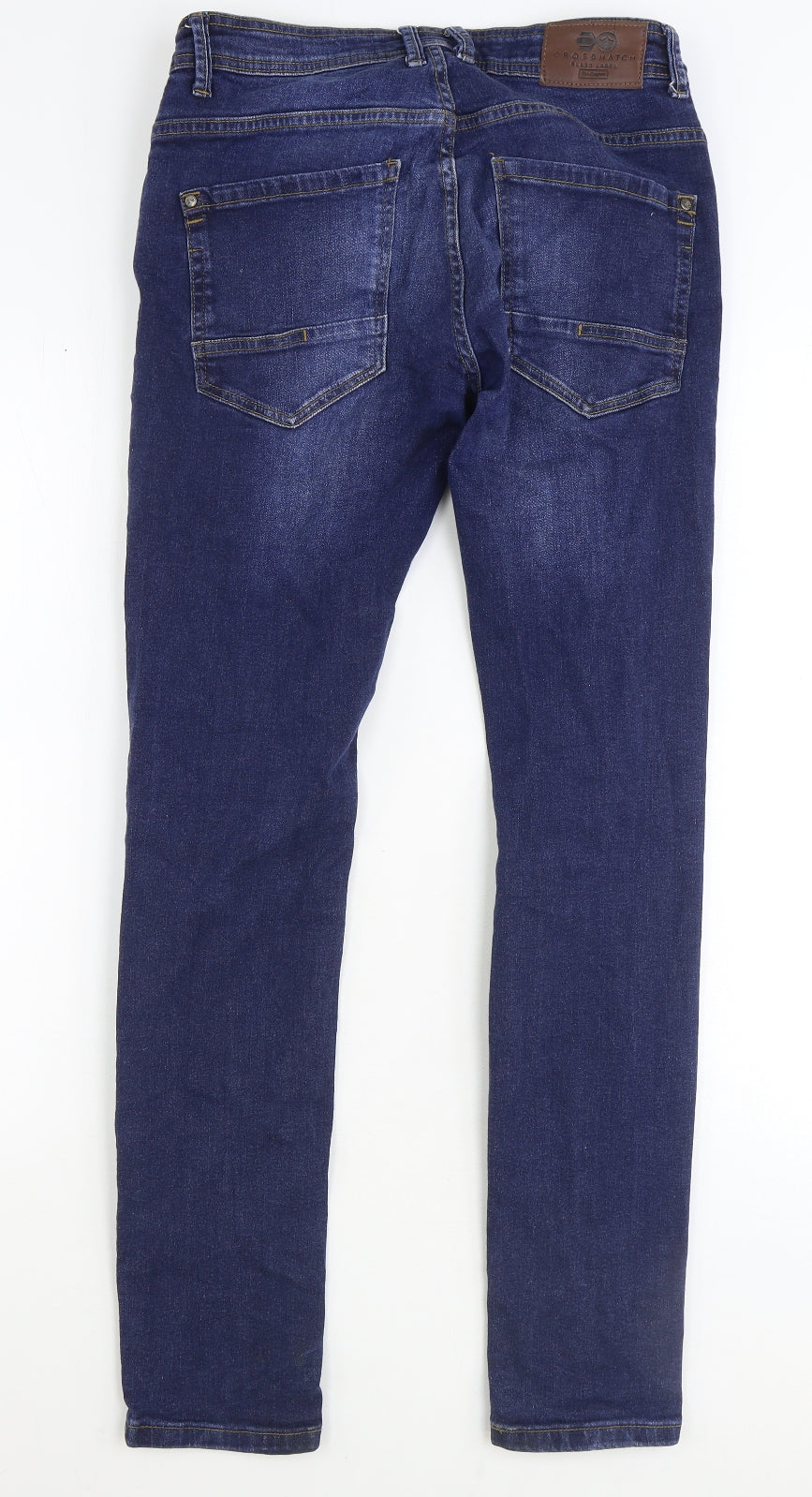 Crosshatch Mens Blue Cotton Skinny Jeans Size 30 in Regular Zip